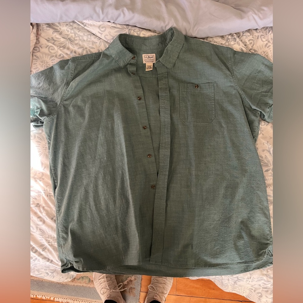 L.L. Bean Men's Casual Sage Button Down Shirt